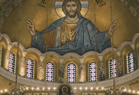 Belgrade Legends - Fresco Depicting Christ Pantocrator in the Dome of the Church of Saint Sava in Belgrade Serbia