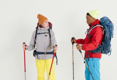 Hiking - Two People in Complete Trekking Gears