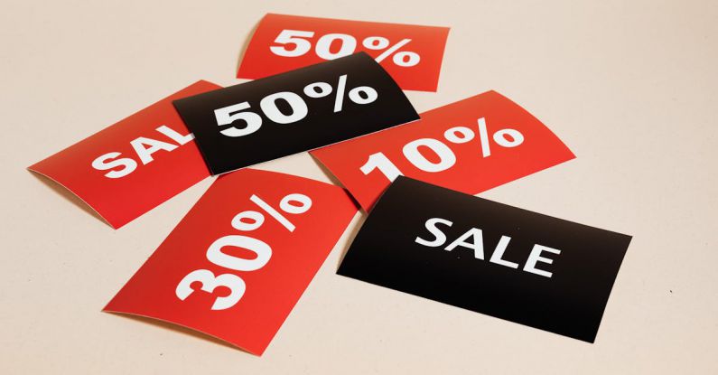 Discount Cards - Sale Cards on Beige Background